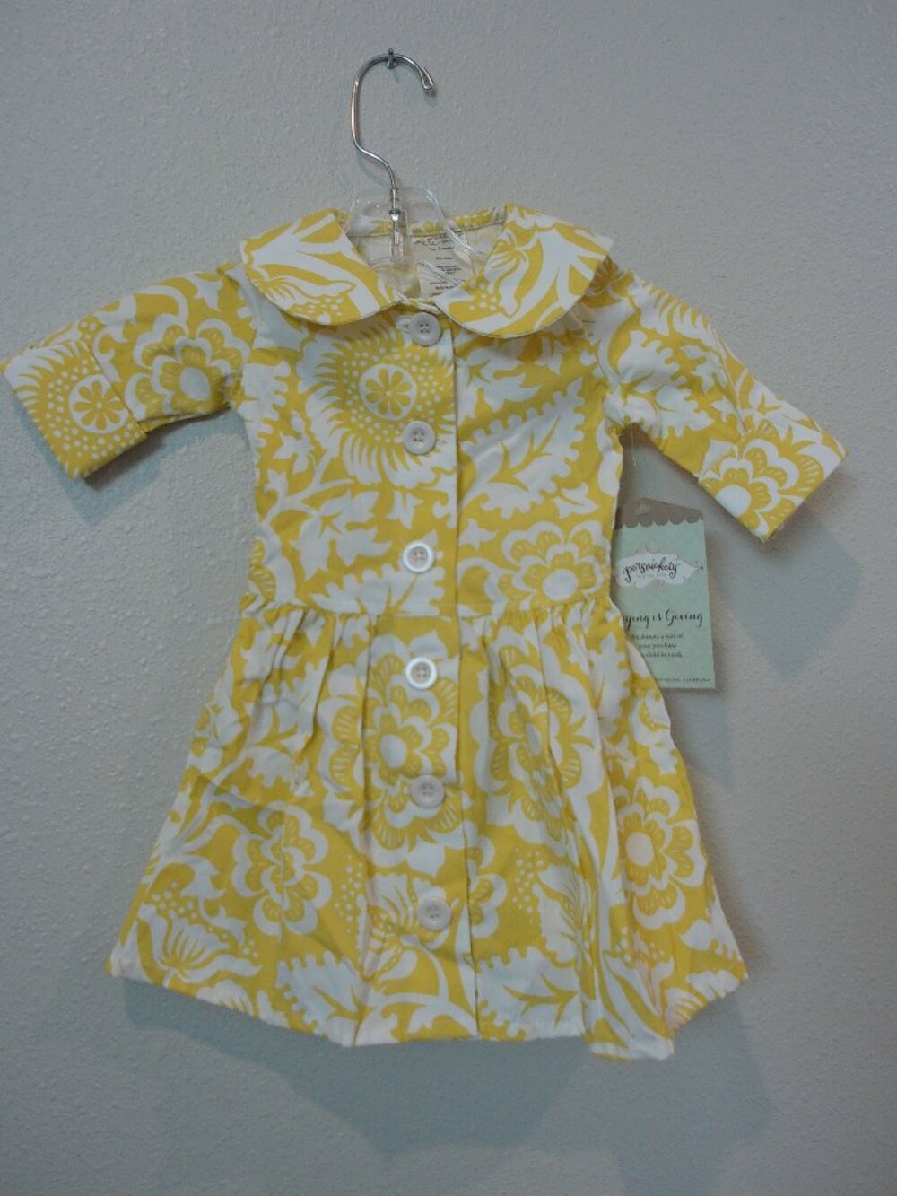 Yellow Floral persnickety Dress -GREAT FOR SISTER SET PICS!
